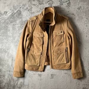 Harley Davidson Women’s Tan Leather Suede Moto Jacket Size M Biker Baddie Zipper